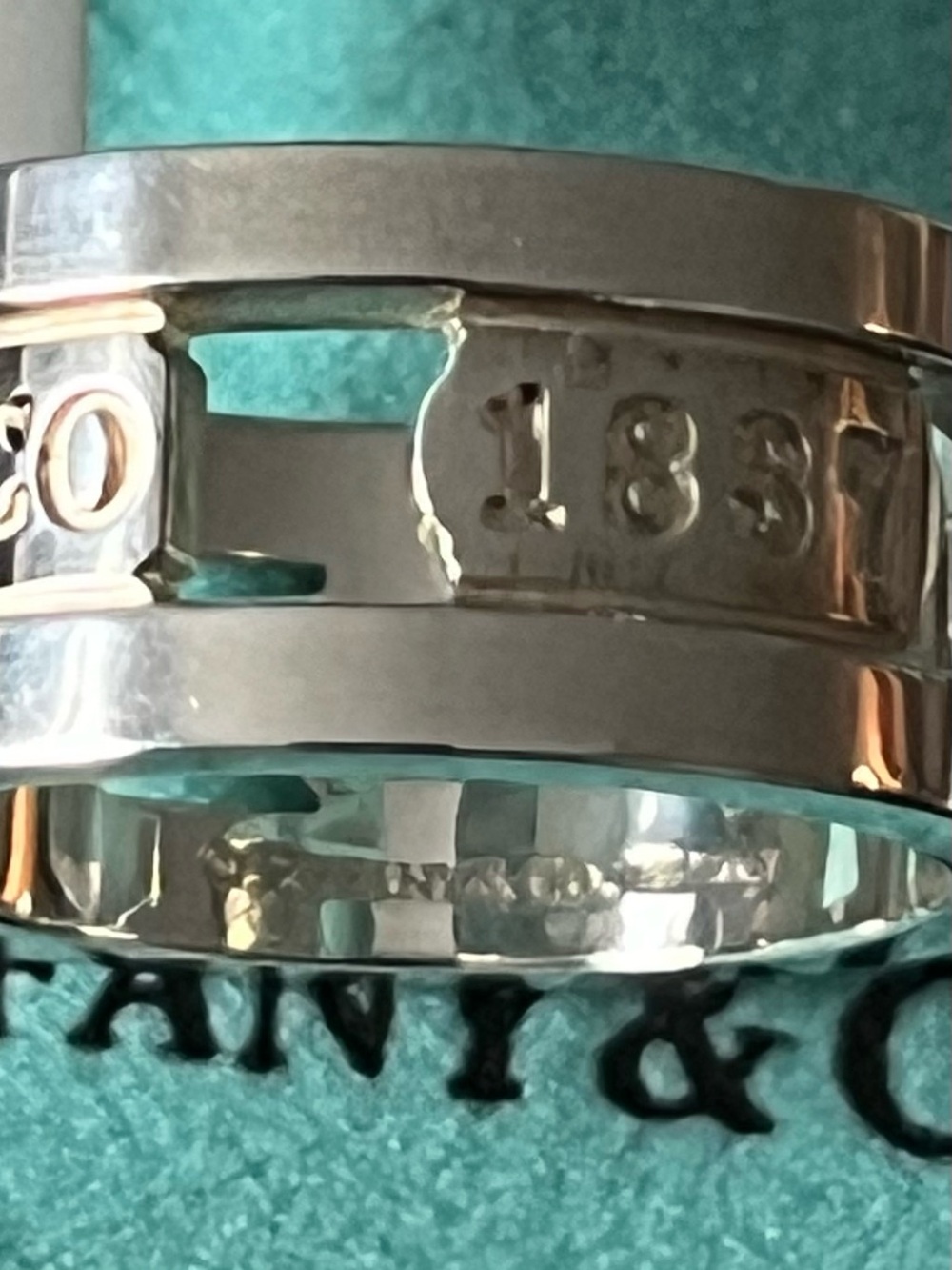 Tiffany & Co. Sterling Silver 1837 Elements T & CO Ring Size 7 - Picture 4 of 4